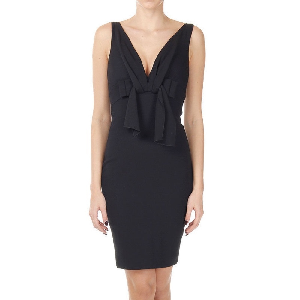 DSQUARED2 ITALY BLACK low cut Dress I46 4 6 NWT sheath party evening vintage NWT